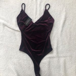 NWT FASHION NOVA Odessa Velvet Body suit